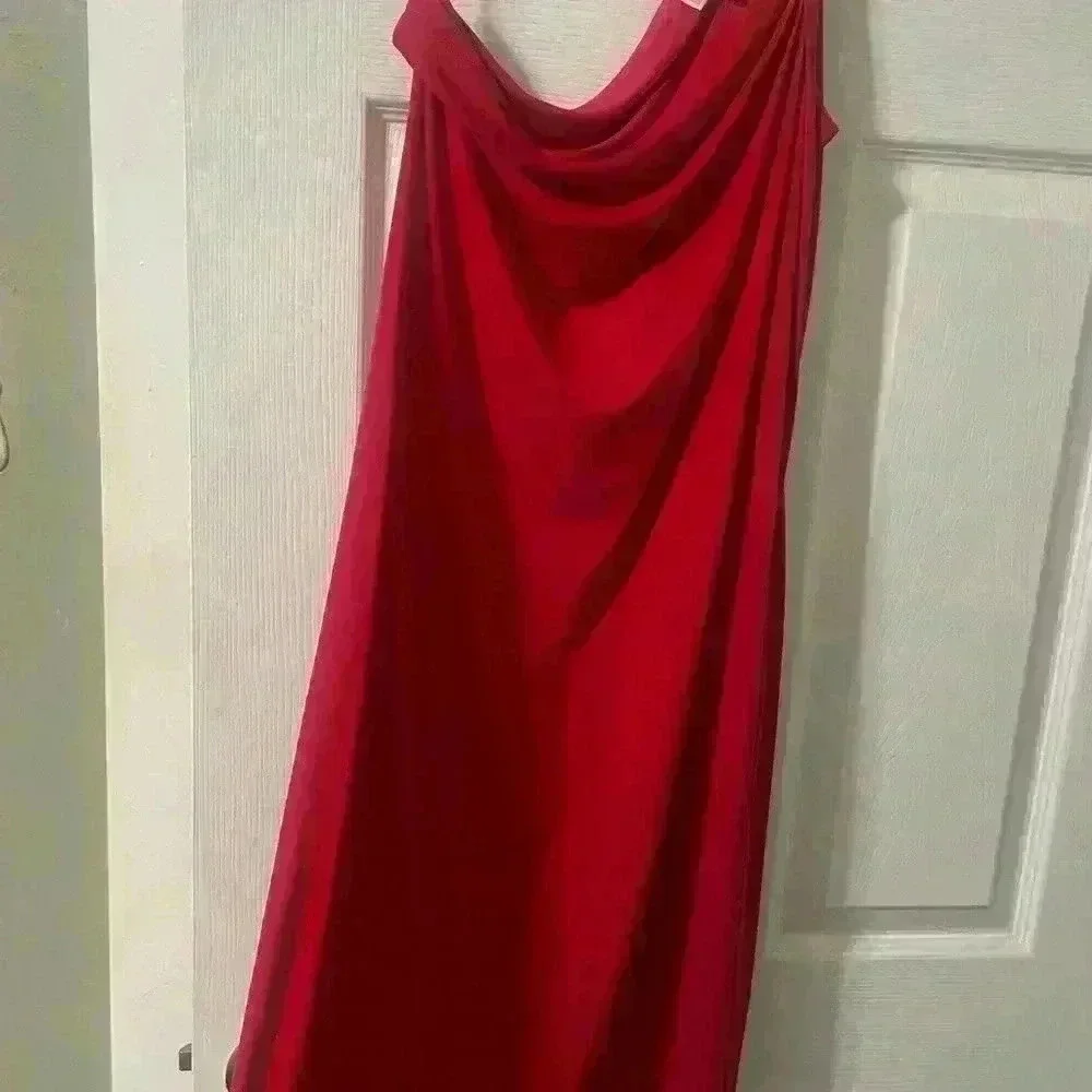 MICHAEL KORS One Shoulder Dress With Gold Trim B60